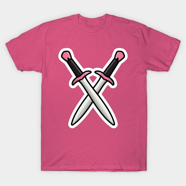 Sword Knight vector illustration. Holiday object icon concept. Metal sword for game vector design. Metal war sword icon design. T-Shirt by AlviStudio